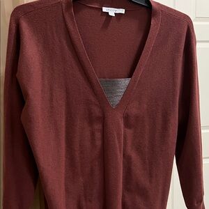Chico's Deep Red V-Neck Sweater